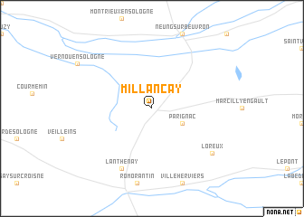 map of Millançay