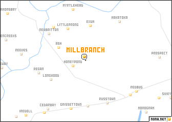 map of Mill Branch