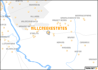 map of Mill Creek Estates