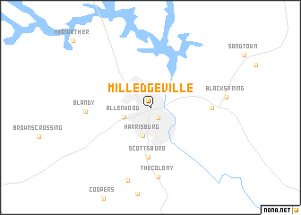 map of Milledgeville
