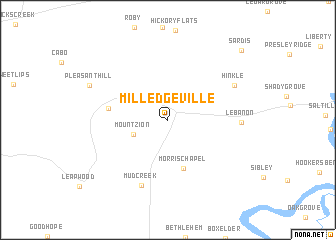 map of Milledgeville