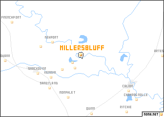 map of Millers Bluff