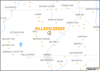 map of Millers Corner