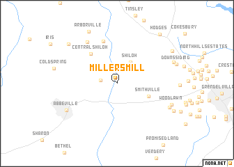 map of Millers Mill