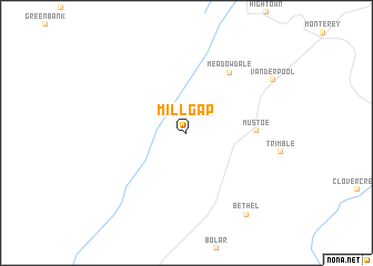 map of Mill Gap