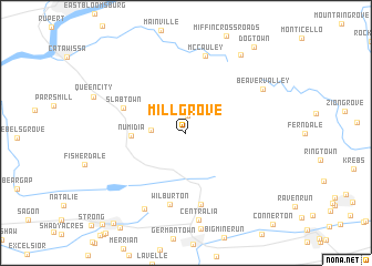 map of Mill Grove