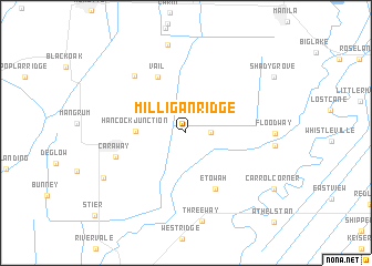 map of Milligan Ridge