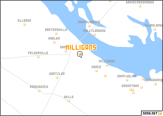 map of Milligans