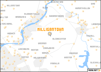 map of Milligantown