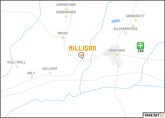 map of Milligan