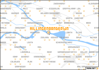 map of Millingen aan de Rijn