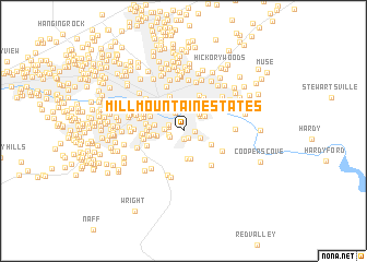 map of Mill Mountain Estates