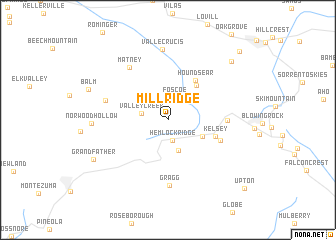 map of Mill Ridge