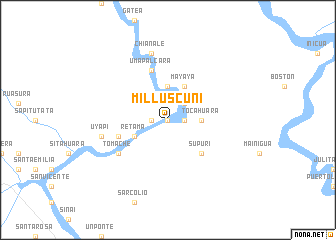 map of Milluscuni