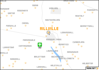 map of Millville