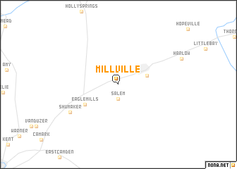 map of Millville