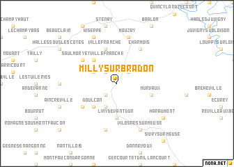 map of Milly-sur-Bradon