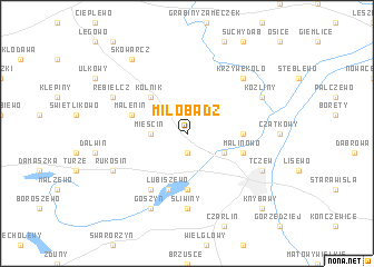 map of Miłobądź