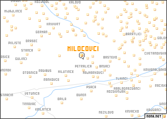 map of Miločovci