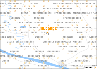 map of Miłodróż