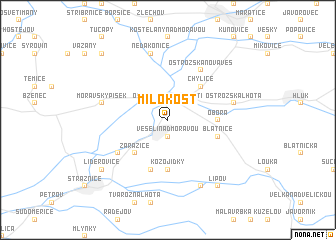 map of Milokošť