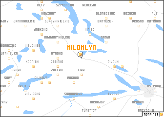 map of Miłomłyn