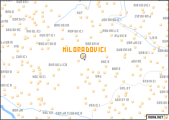 map of Miloradovići