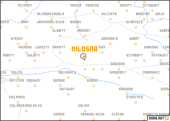 map of Miłosna