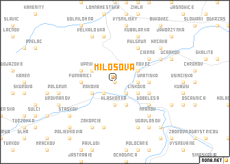 map of Milošová