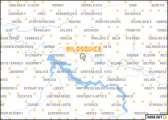 map of Milošovice