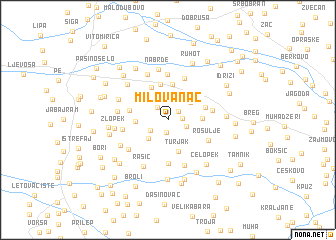 map of Milovanac