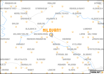 map of Milovany