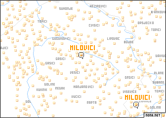 map of Milovići