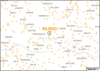 map of Milovići