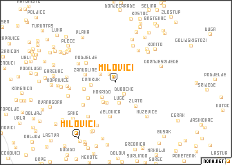 map of Milovići