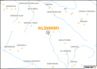 map of Mīl Sharafī