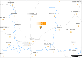 map of Mimosa