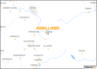 map of Mina Illimani