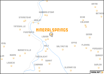 map of Mineral Springs