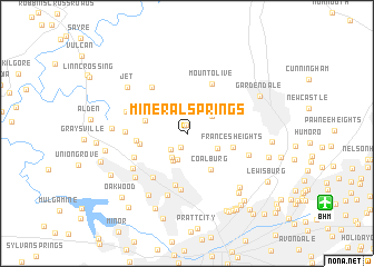 map of Mineral Springs