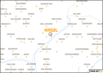 map of Mīngol