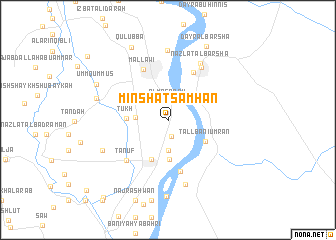 map of Minshāt Samhān