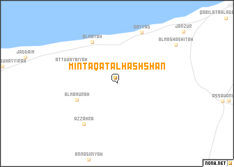 map of Minţaqat al Ḩashshān