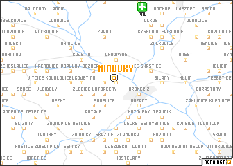 map of Miňŭvky