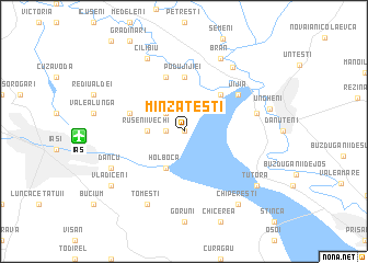 map of Mînzăteşti