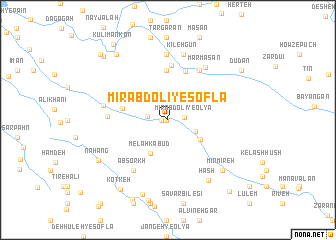 map of Mīr ‘Abdolī-ye Soflá