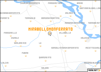 map of Mirabello Monferrato
