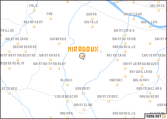 map of Miradoux