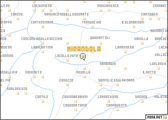 map of Mirandola