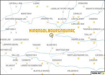 map of Mirandol-Bourgnounac